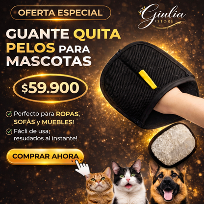 Guantes para eliminar pelos de mascotas